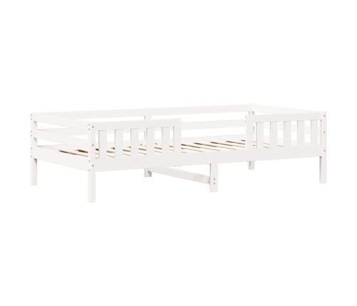 Estructura cama con techo madera maciza pino blanca 90x200 cm