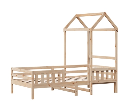 vidaXL Estructura de cama con techo madera maciza de pino 75x190 cm