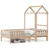 vidaXL Estructura de cama con techo madera maciza de pino 75x190 cm