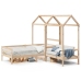 Set de sofá cama con banco y techo madera maciza pino 80x200 cm