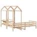 Set de sofá cama con banco y techo madera maciza pino 80x200 cm
