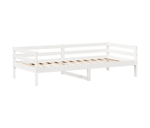 Set de sofá cama y banco con techo madera pino blanco 90x200 cm