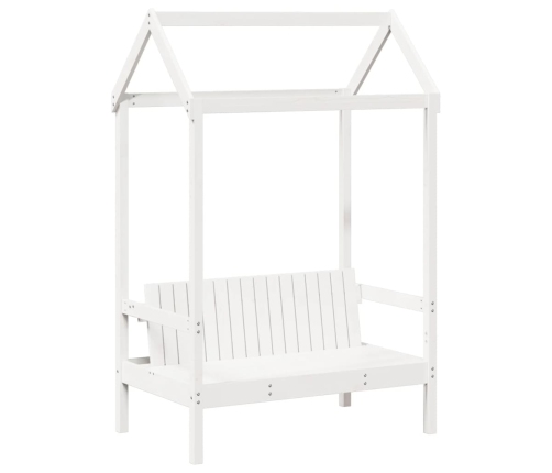 Sofá cama con techo madera maciza de pino blanco 90x200 cm
