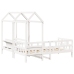 Sofá cama con techo madera maciza de pino blanco 90x200 cm