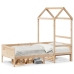 Sofá cama con techo de madera maciza de pino 80x200 cm