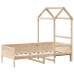 Sofá cama con techo de madera maciza de pino 80x200 cm