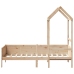 Sofá cama con techo de madera maciza de pino 80x200 cm