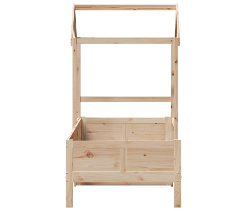 Sofá cama con techo de madera maciza de pino 80x200 cm
