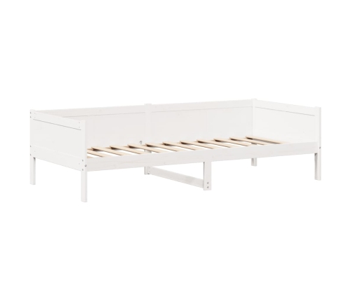 vidaXL Set de sofá cama y banco con techo madera pino blanco 90x200 cm