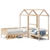 Set de sofá cama con banco y techo madera maciza pino 80x200 cm