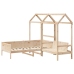 Set de sofá cama con banco y techo madera maciza pino 80x200 cm