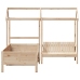 Set de sofá cama con banco y techo madera maciza pino 80x200 cm