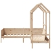 Set de sofá cama con banco y techo madera maciza pino 80x200 cm