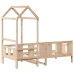 Sofá cama con techo madera maciza de pino 90x200 cm