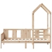 Sofá cama con techo de madera maciza de pino 80x200 cm