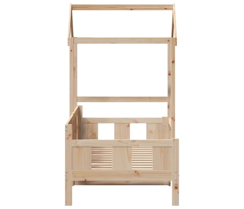 Sofá cama con techo de madera maciza de pino 80x200 cm