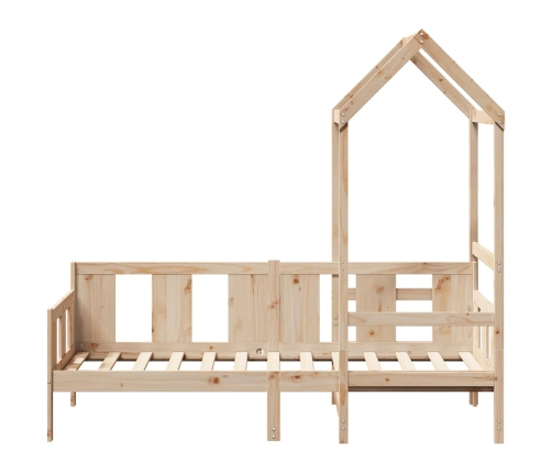 Sofá cama con techo madera maciza de pino 90x190 cm