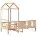 Sofá cama con techo madera maciza de pino 90x190 cm