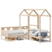 Set de sofá cama con banco y techo madera maciza pino 90x200 cm