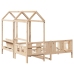 Set de sofá cama con banco y techo madera maciza pino 80x200 cm