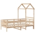 Sofá cama con techo madera maciza de pino 90x190 cm