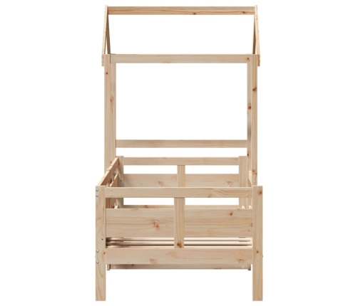 Sofá cama con techo madera maciza de pino 90x190 cm