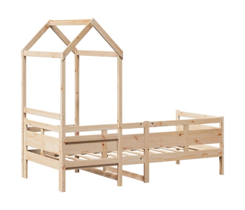 Sofá cama con techo madera maciza de pino 90x190 cm
