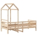 Sofá cama con techo madera maciza de pino 90x190 cm