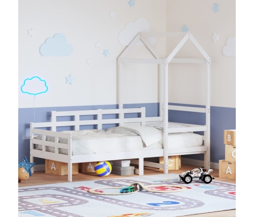 Sofá cama madera maciza de pino blanco 80x200 cm