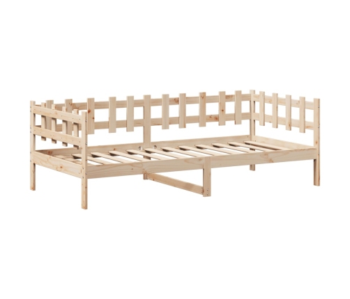 vidaXL Set de sofá cama con banco y techo madera maciza pino 90x200 cm