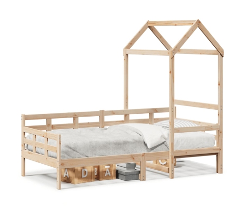 Sofá cama con techo madera maciza de pino 90x190 cm