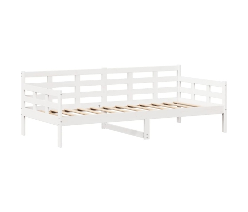 Sofá cama con techo madera maciza de pino blanco 90x190 cm