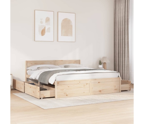 vidaXL Estructura de cama con cajones madera maciza de pino 200x200 cm