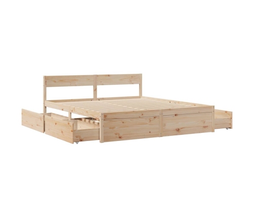 vidaXL Estructura de cama con cajones madera maciza de pino 200x200 cm