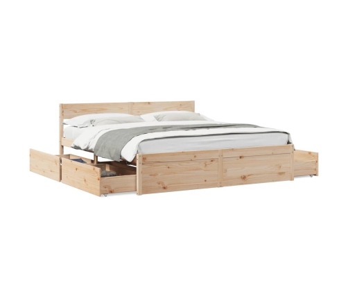 vidaXL Estructura de cama con cajones madera maciza de pino 200x200 cm