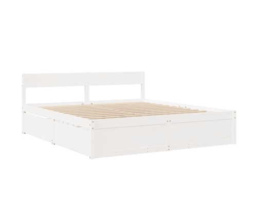 Estructura de cama sin colchón madera maciza blanca 200x200 cm