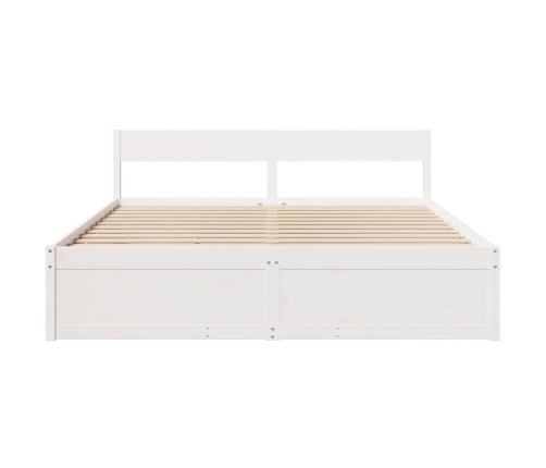 Estructura de cama sin colchón madera maciza blanca 200x200 cm