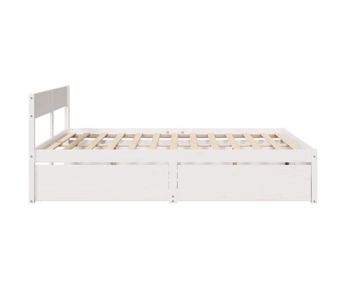 Estructura de cama sin colchón madera maciza blanca 200x200 cm