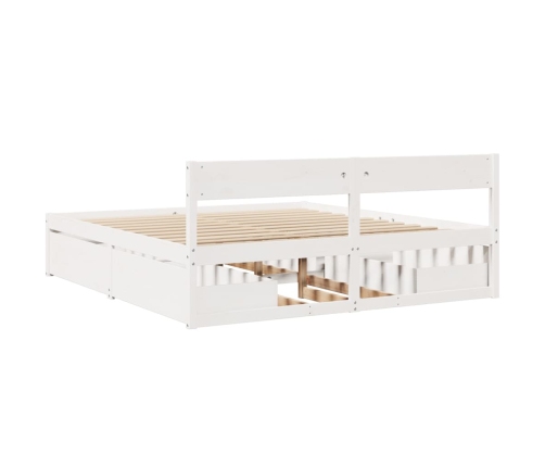 Estructura de cama sin colchón madera maciza blanca 200x200 cm