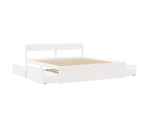 Estructura de cama sin colchón madera maciza blanca 200x200 cm