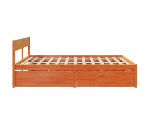 vidaXL Estructura de cama cajones madera pino marrón cera 180x200 cm