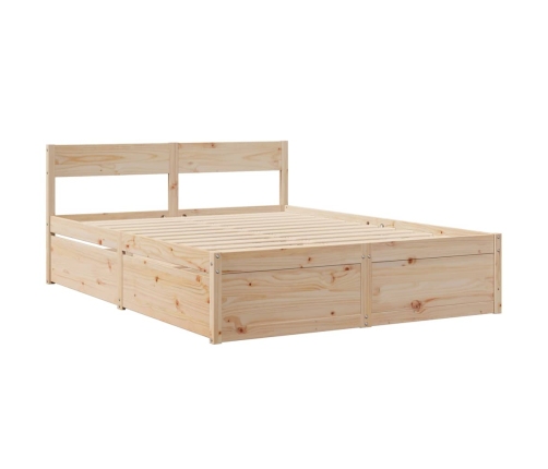 Estructura de cama sin colchón madera maciza de pino 160x200 cm