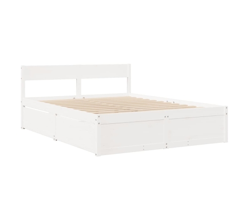 Estructura de cama sin colchón madera maciza de pino 160x200 cm