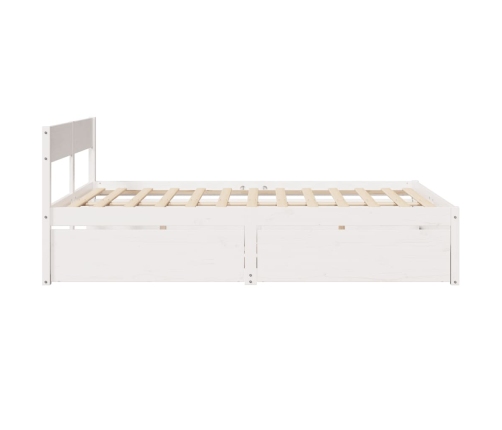 Estructura de cama sin colchón madera maciza de pino 160x200 cm