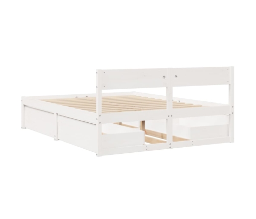 Estructura de cama sin colchón madera maciza de pino 160x200 cm