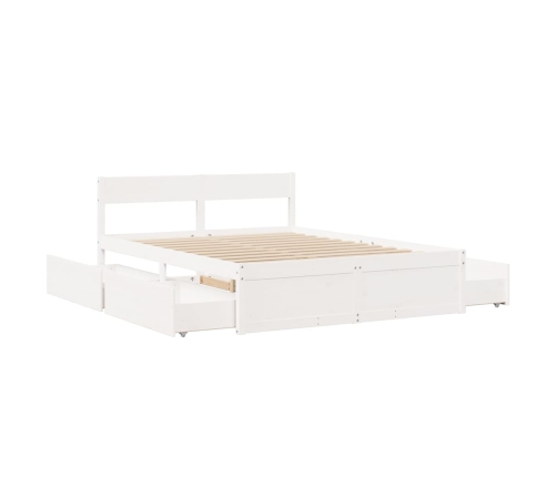 Estructura de cama sin colchón madera maciza de pino 160x200 cm