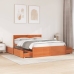 Cama sin colchón madera maciza pino marrón cera 150x200 cm