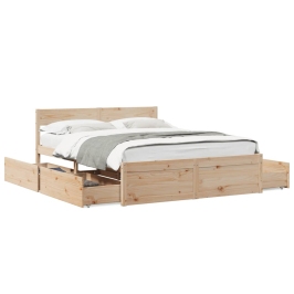 Estructura de cama sin colchón madera de pino blanca 140x200 cm