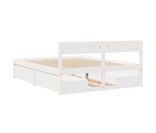 Estructura de cama sin colchón madera de pino blanca 140x200 cm