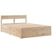 Estructura de cama sin colchón madera maciza de pino 140x190 cm